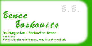 bence boskovits business card